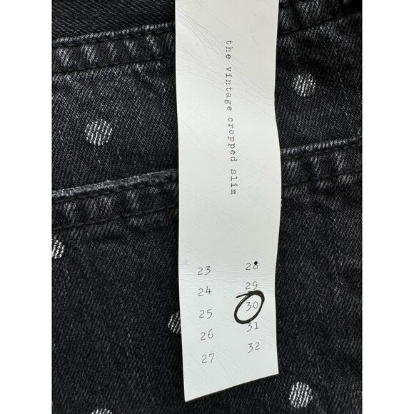 NWT Current/ Elliot The Vintage Slim Polka Dot Cropped Jeans Size 30 - Picture 8 of 10